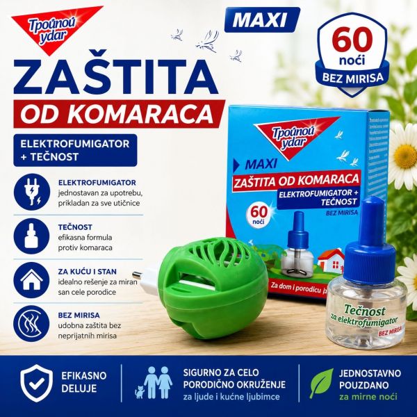 tecnost (dopuna) + 50 tableta za elektricni aparat protiv komaraca